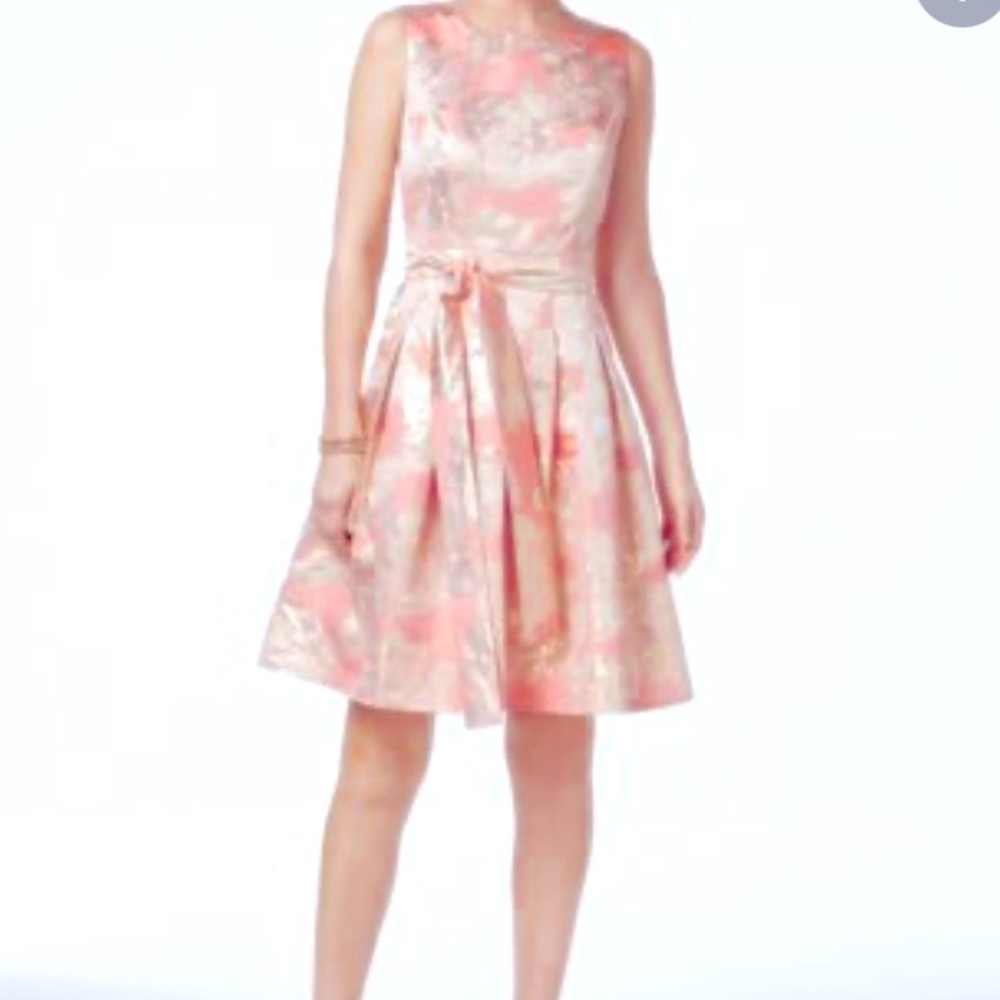 Tommy Hilfiger gold and pink dress with matching belt size for never been worn